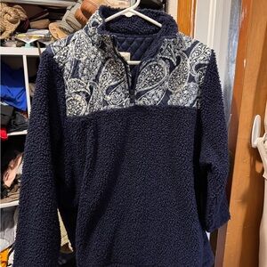 Vera Bradley Navy Sherpa Pullover